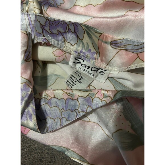 Vintage Womens Sante Classics Floral Silky Slip Dress S Coquette Bows Girly - Picture 5 of 5